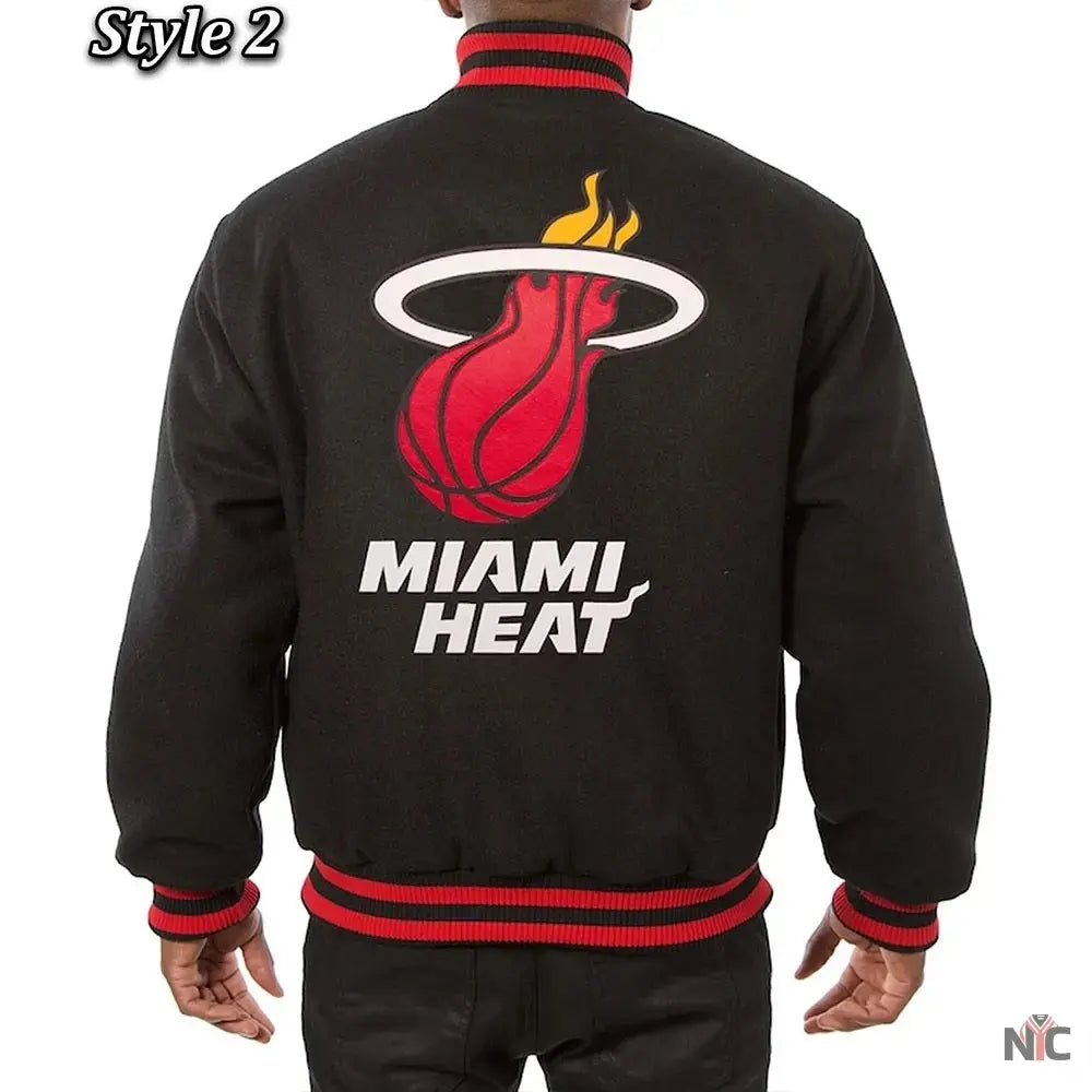Miami Heat Black Wool Varsity Jacket NYC Jackets