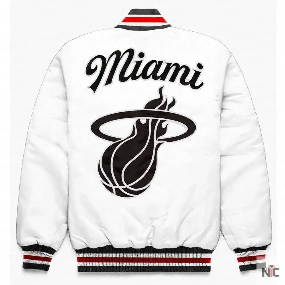 Miami Heat Exclusive White Satin Jacket NYC Jackets