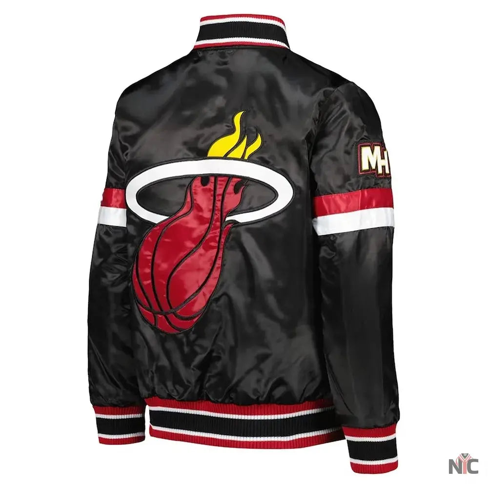 Miami Heat Home Game Black Satin Jacket NYC Jackets