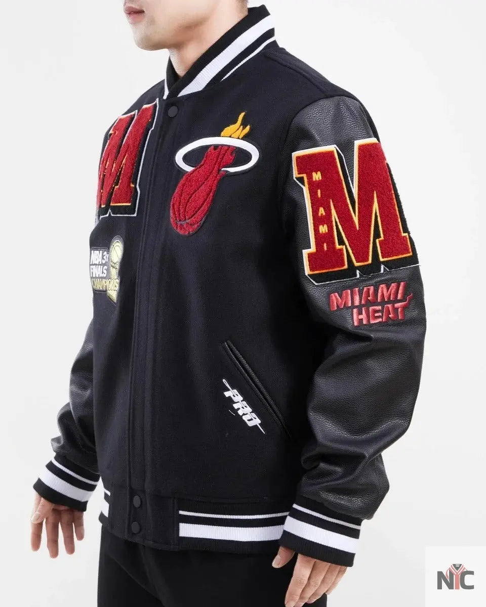 Miami Heat Mash Up Varsity Jacket NYC Jackets