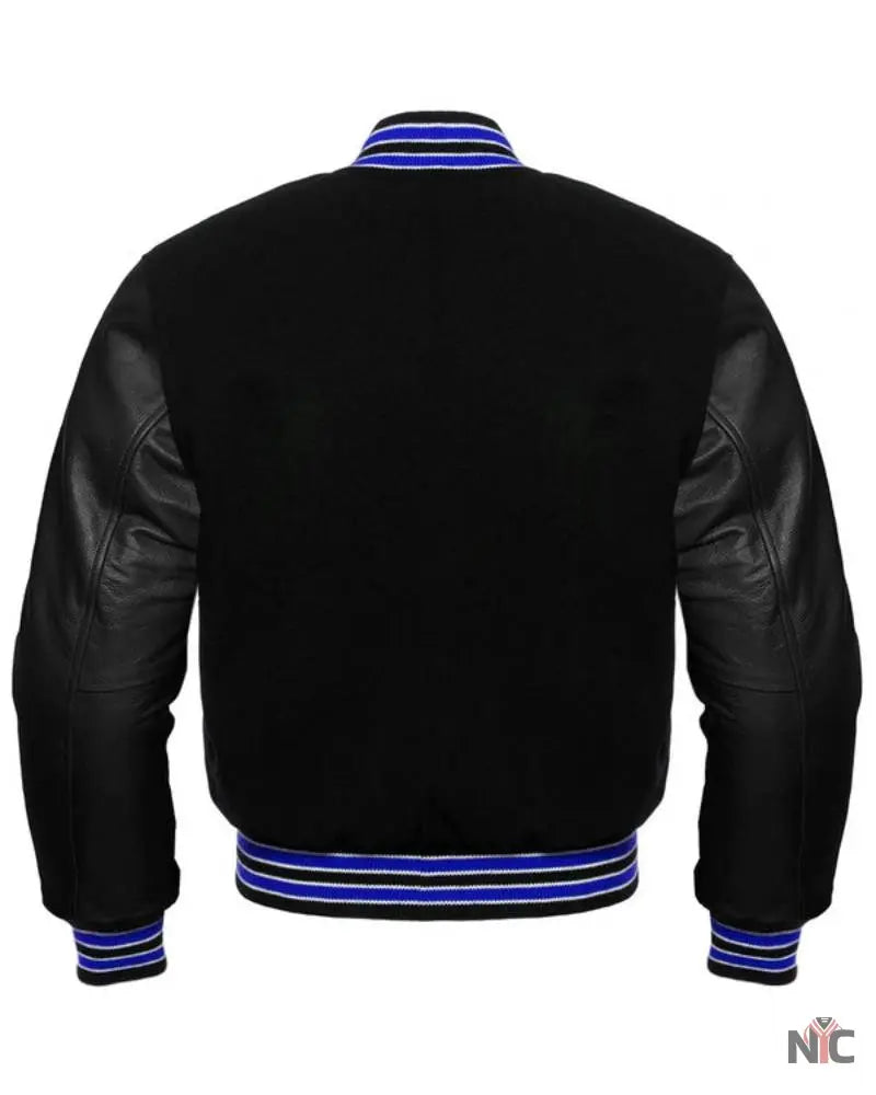 Midnight Varsity Jacket With Royal Highlights NYC Jackets