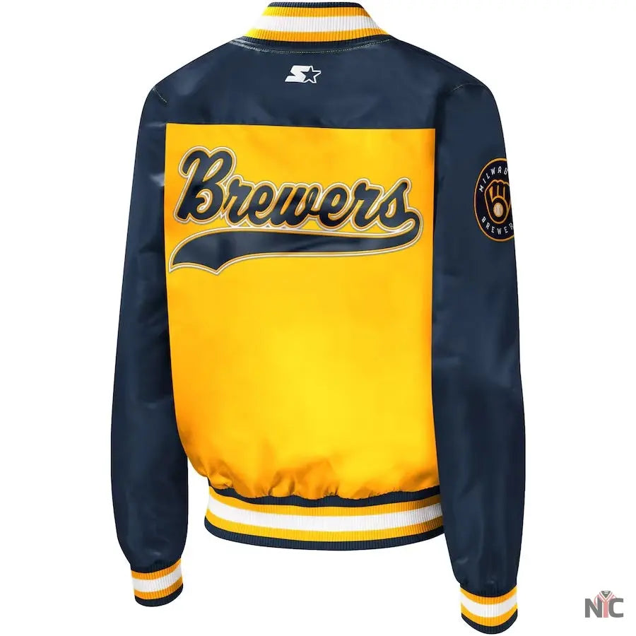 Milwaukee Brewers The Legend Satin Jacket NYC Jackets