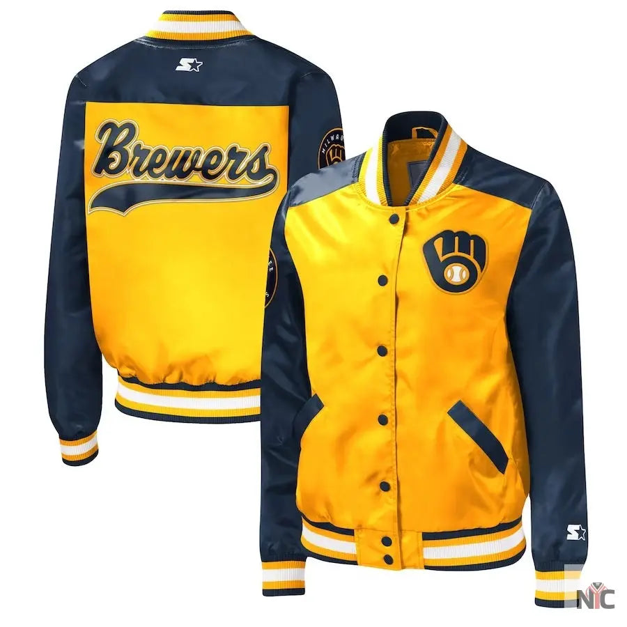 Milwaukee Brewers The Legend Satin Jacket NYC Jackets