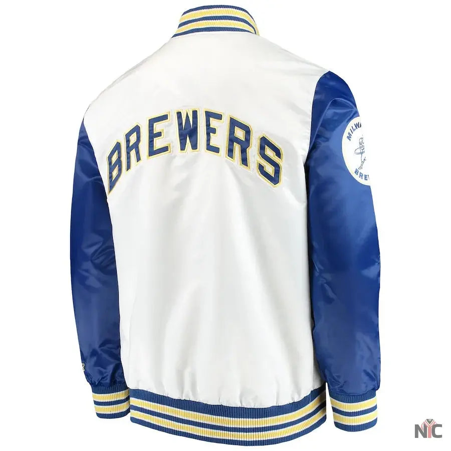 Milwaukee Brewers The Legend White Satin Jacket NYC Jackets