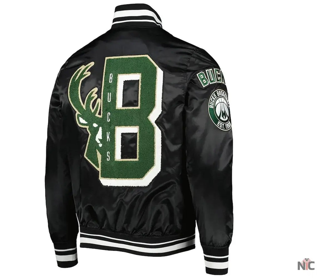 Milwaukee Bucks Mash Up Capsule Satin Jacket NYC Jackets