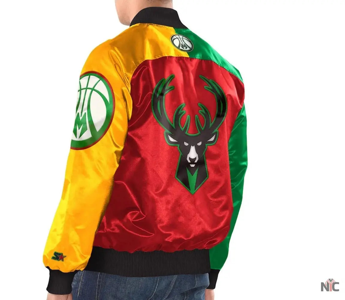 Milwaukee Bucks Ty Mopkins Satin Jacket NYC Jackets
