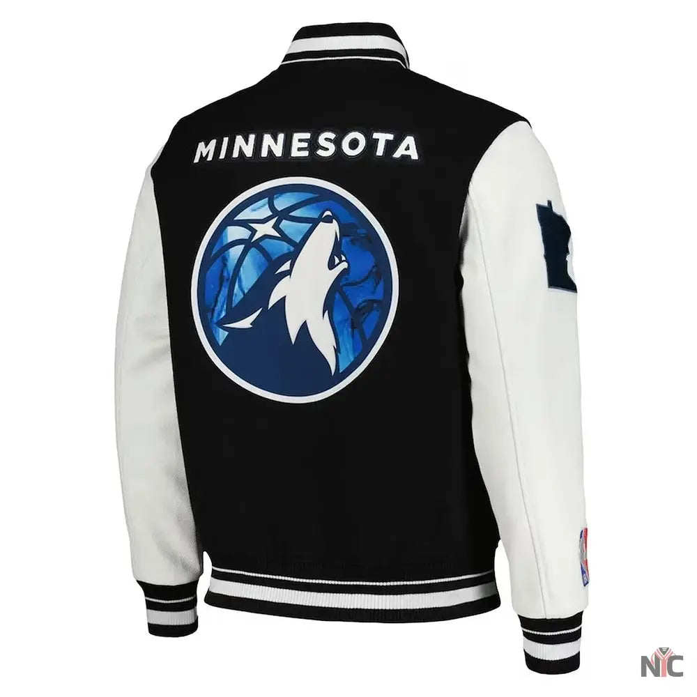 Minnesota Timberwolves City Edition Black Varsity Jacket NYC Jackets