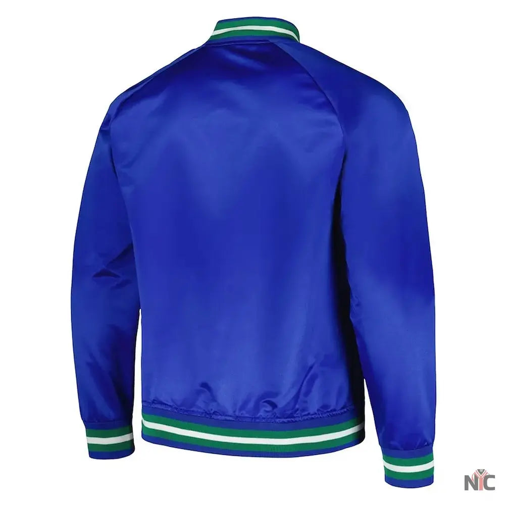 Minnesota Timberwolves Throwback Wordmark Blue Jacket NYC Jackets