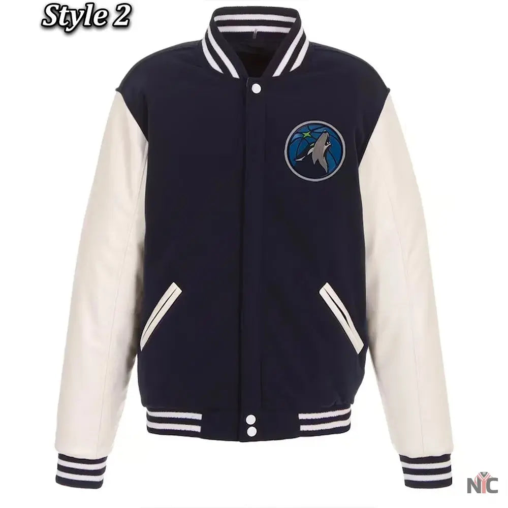 Minnesota Timberwolves Varsity Wool & Leather Jacket NYC Jackets