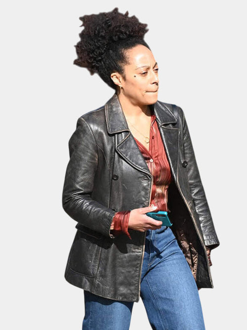 Missing You S01 Kat Donovan Black Leather Coat NYC Jackets