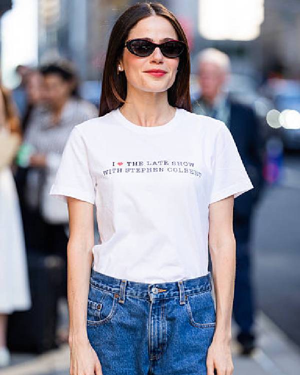 Molly Gordon NYC White T-Shirt NYC Jackets
