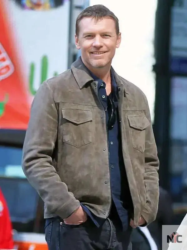 Movie Relay Sam Worthington Leather Jacket NYC Jackets
