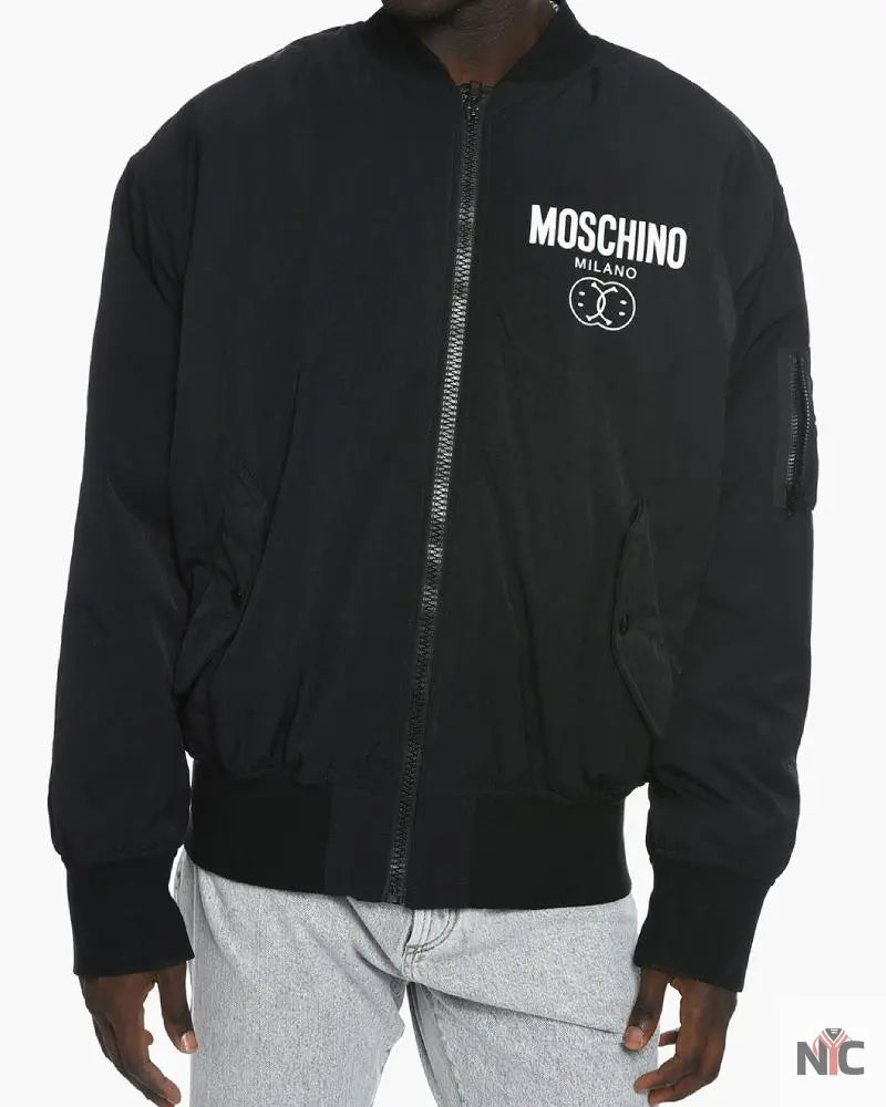 Multipocket Bomber Jacket With Logo Print NYC Jackets