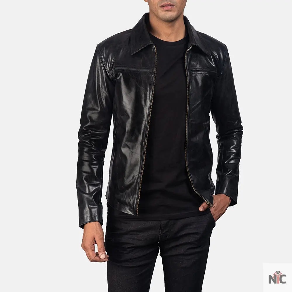 Mystical Black Leather Jacket NYC Jackets