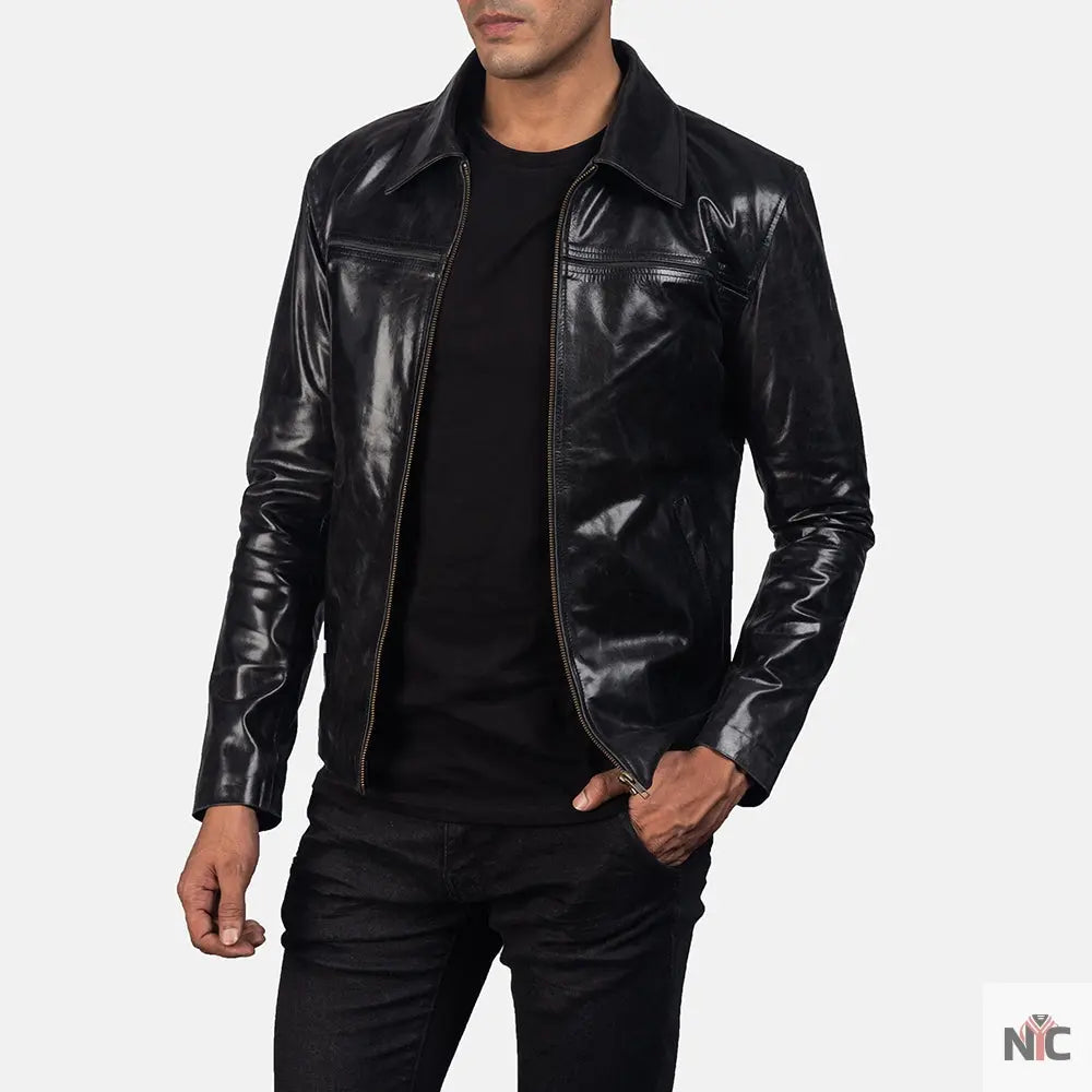 Mystical Black Leather Jacket NYC Jackets
