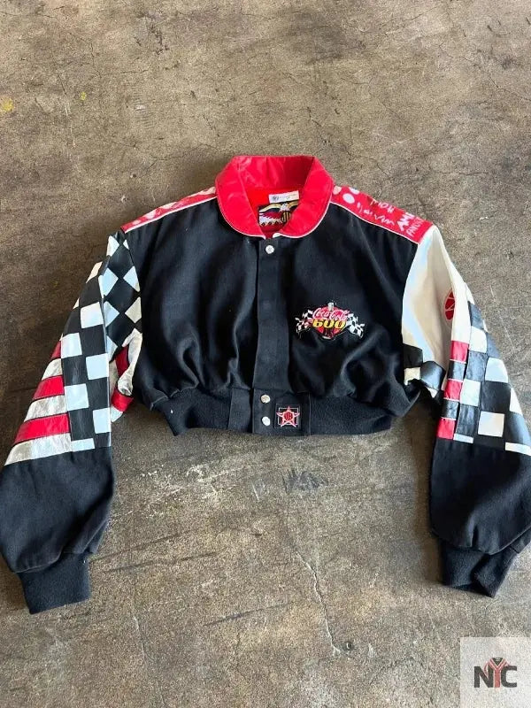 NASCAR Coca Cola 600 Black Cropped Jacket NYC Jackets