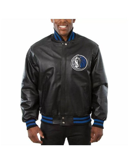 NBA Dallas Mavericks Jeff Hamilton Black Leather Jacket