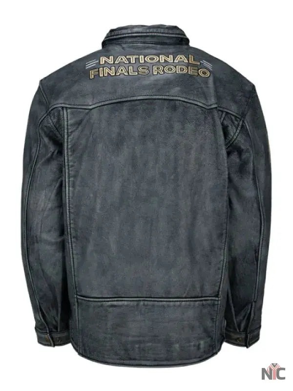 NFR 2024 Las Vegas Grey Leather Jacket NYC Jackets