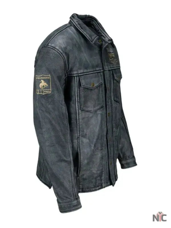 NFR 2024 Las Vegas Grey Leather Jacket NYC Jackets