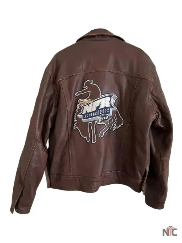 NFR Pro Rodeo Las Vegas 2012 Brown Leather Jacket NYC Jackets