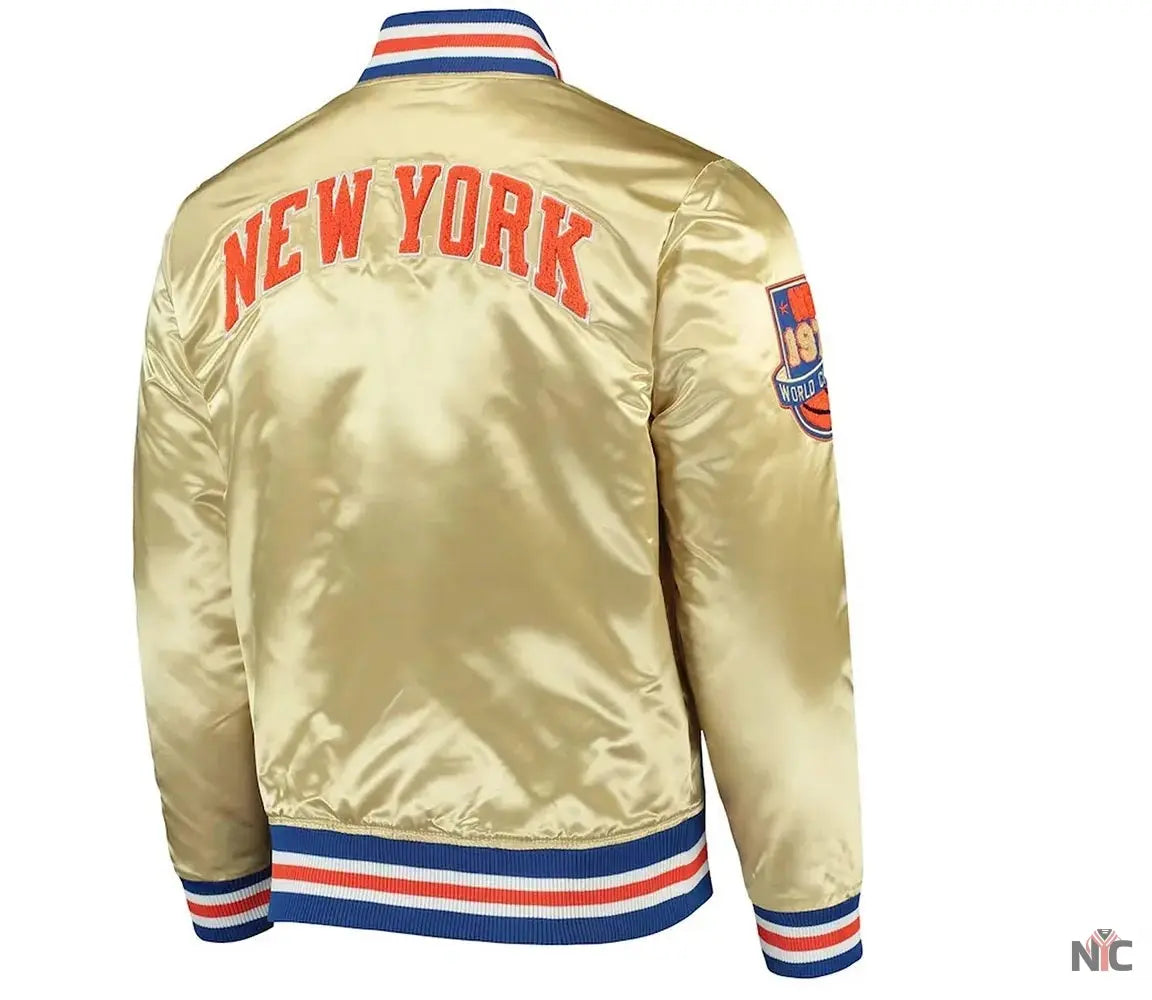NY Knicks 1970 Champions 50th Anniversary Gold Jacket NYC Jackets