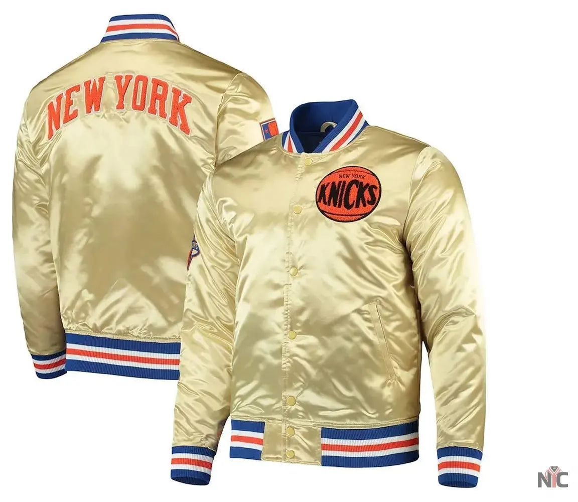 NY Knicks 1970 Champions 50th Anniversary Gold Jacket NYC Jackets