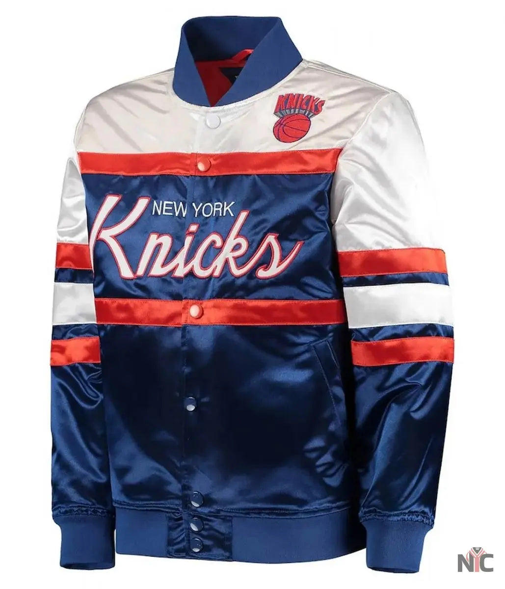 NY Knicks Hardwood Classics Blue White Jacket NYC Jackets