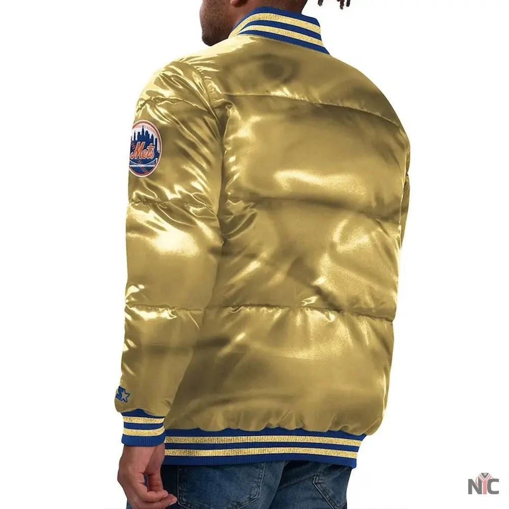NY Mets Cooperstown Collection Bronx Puffer Satin Jacket NYC Jackets
