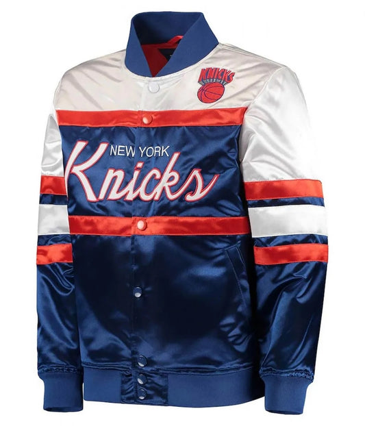 NY Knicks Hardwood Classics Blue White Jacket