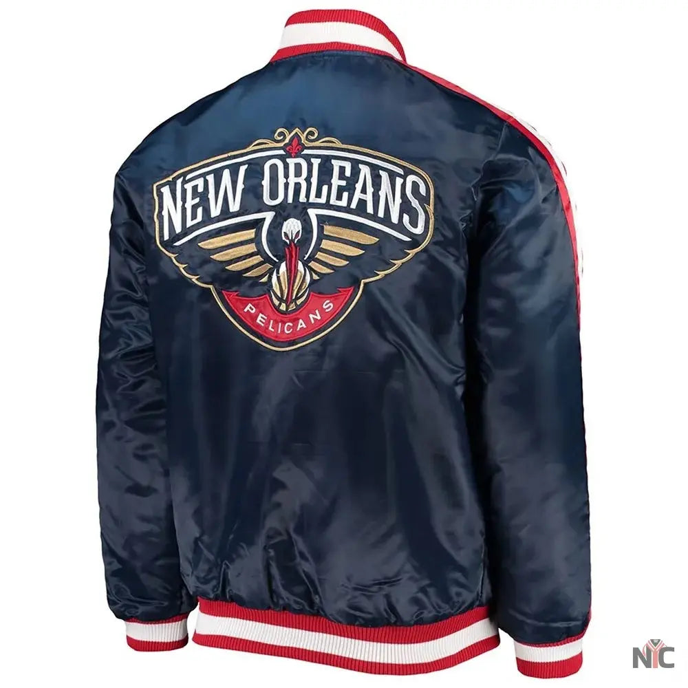 Navy The Offensive New Orleans Pelicans Satin Jacket NYC Jackets