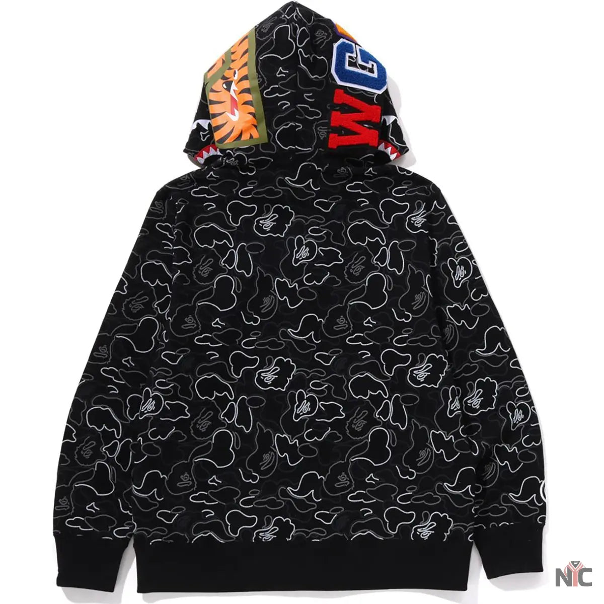 Neon Camo Shark Full Zip Hoodie Mens NYC Jackets