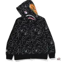 Neon Camo Shark Full Zip Hoodie Mens NYC Jackets