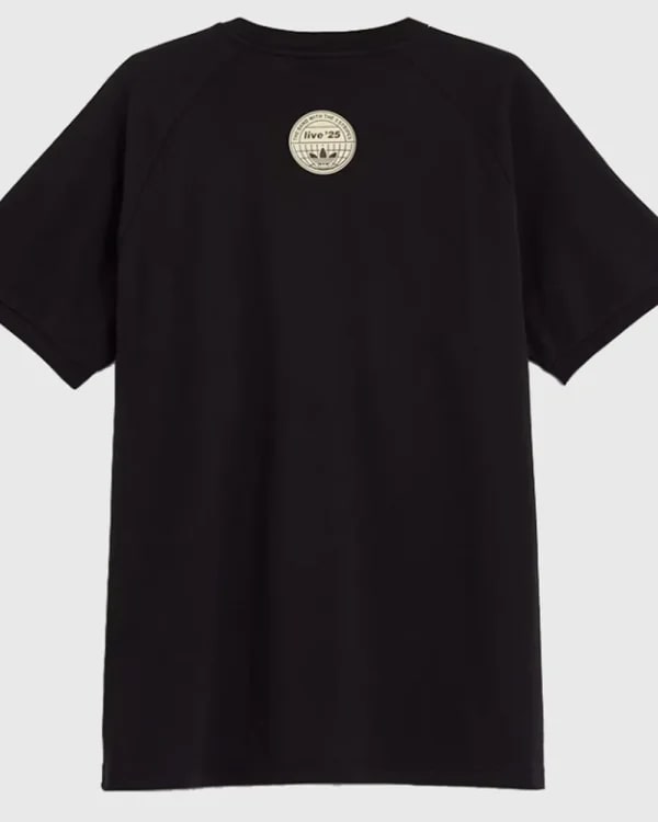 Adidas X Oasis Tour 3 Stripes Black T-Shirt NYC Jackets