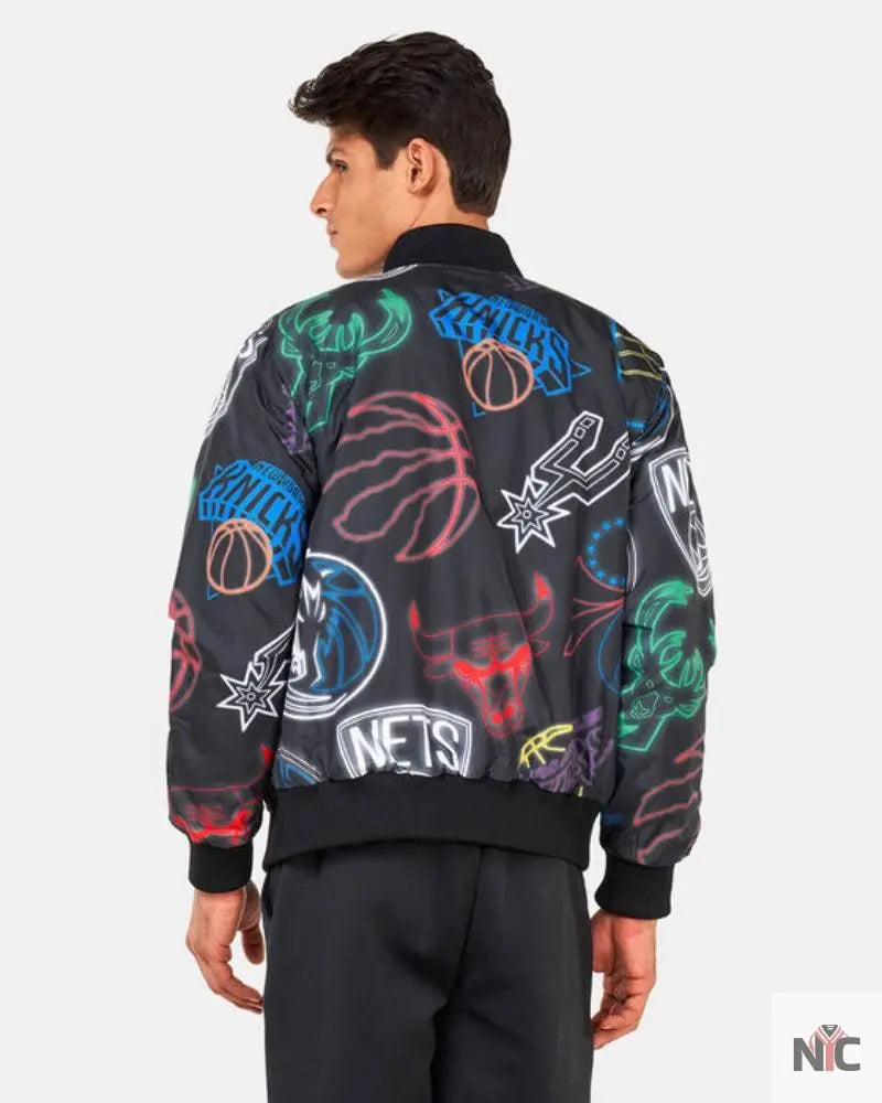 New Era NBA Printed Bomber Jacket NYC Jackets