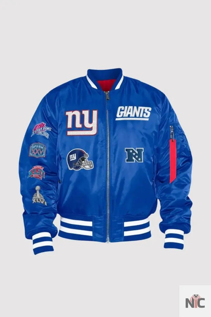 New York Giants Bomber MA-1 Jacket NYC Jackets