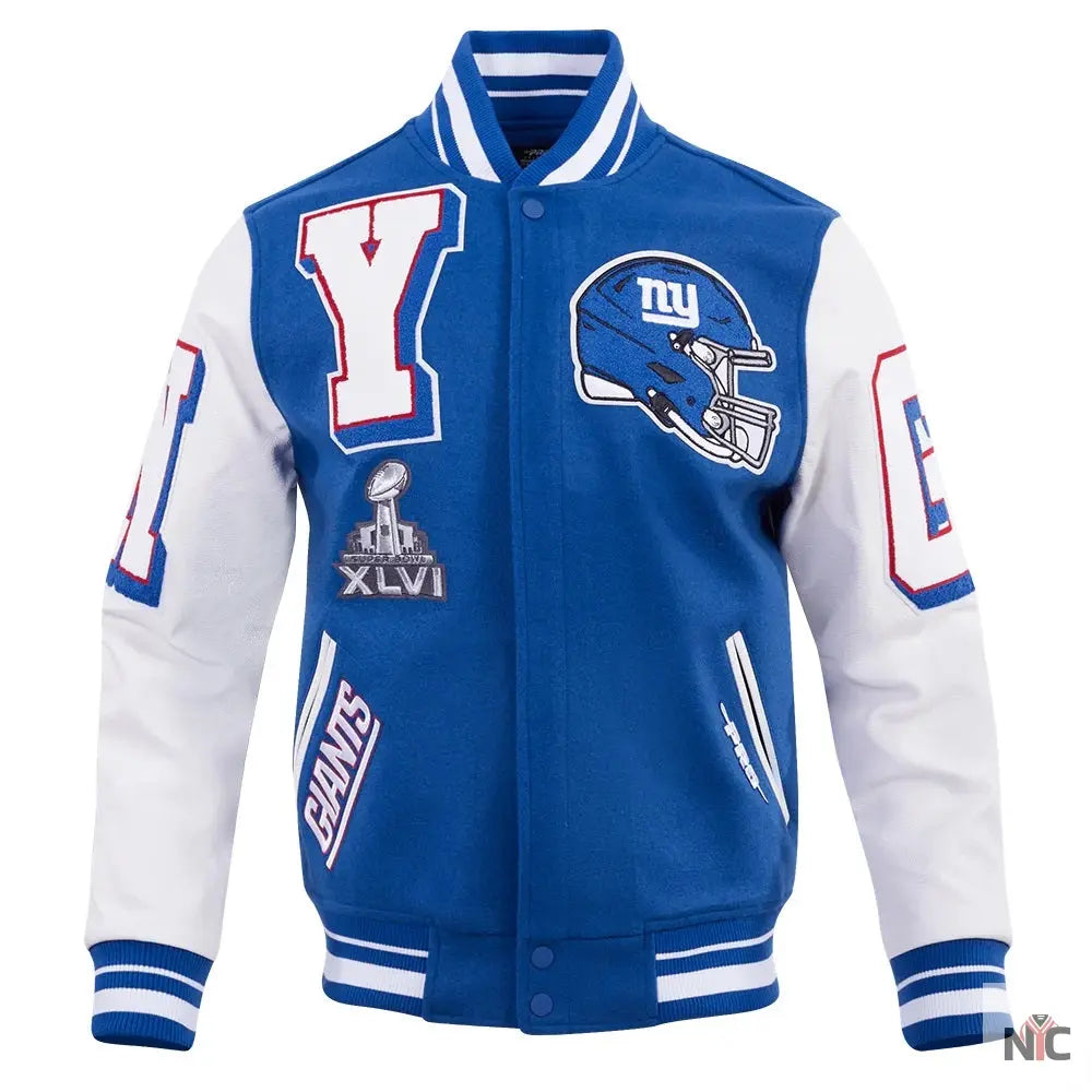 New York Giants Mashup Varsity Jacket NYC Jackets