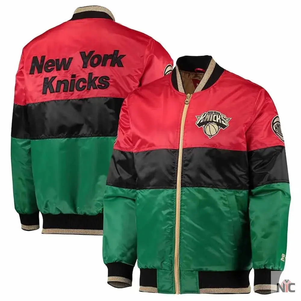 New York Knicks 75th Anniversary Full-Snap Satin Jacket NYC Jackets