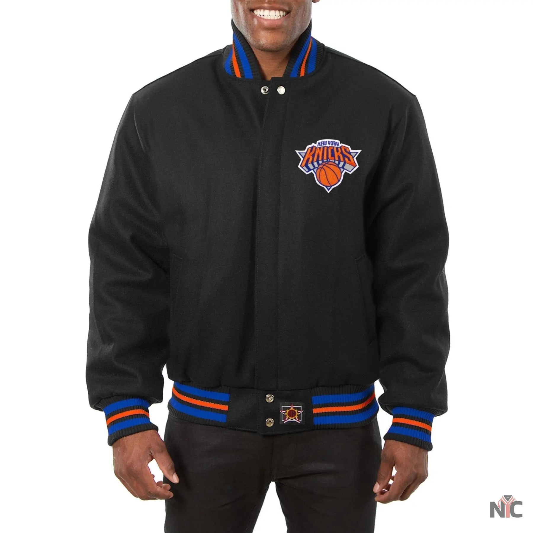 New York Knicks Black Wool Varsity Jacket NYC Jackets