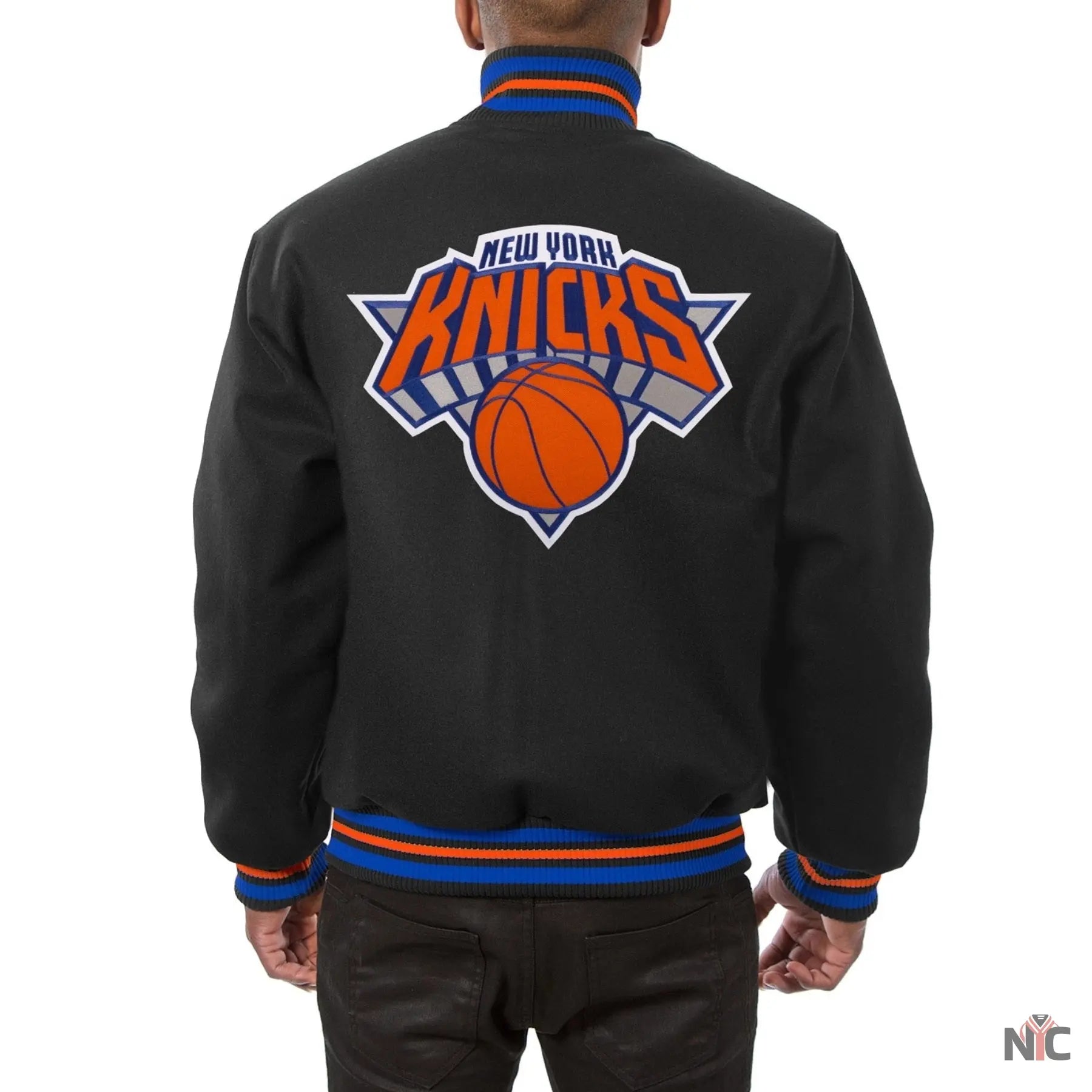 New York Knicks Black Wool Varsity Jacket NYC Jackets