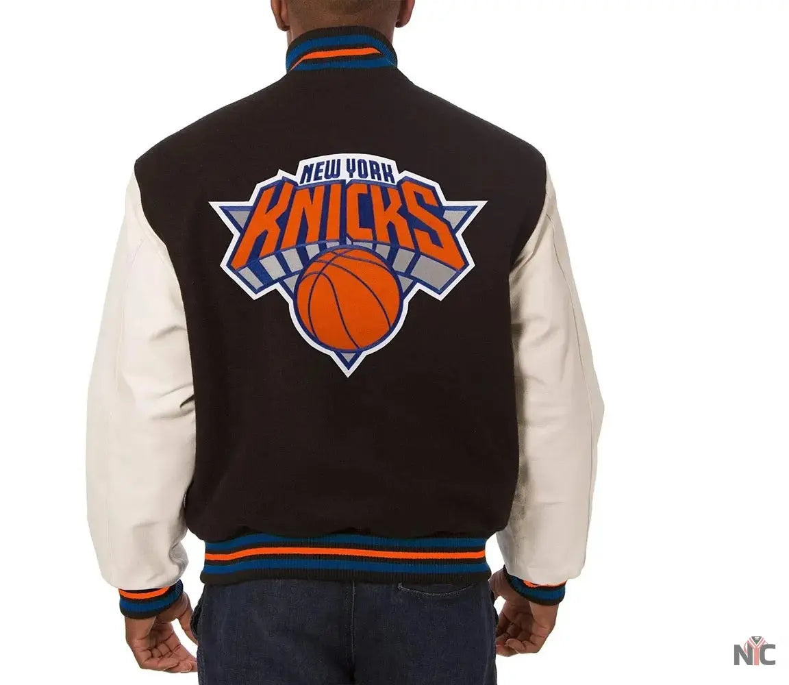 New York Knicks Black and White Varsity Jacket NYC Jackets
