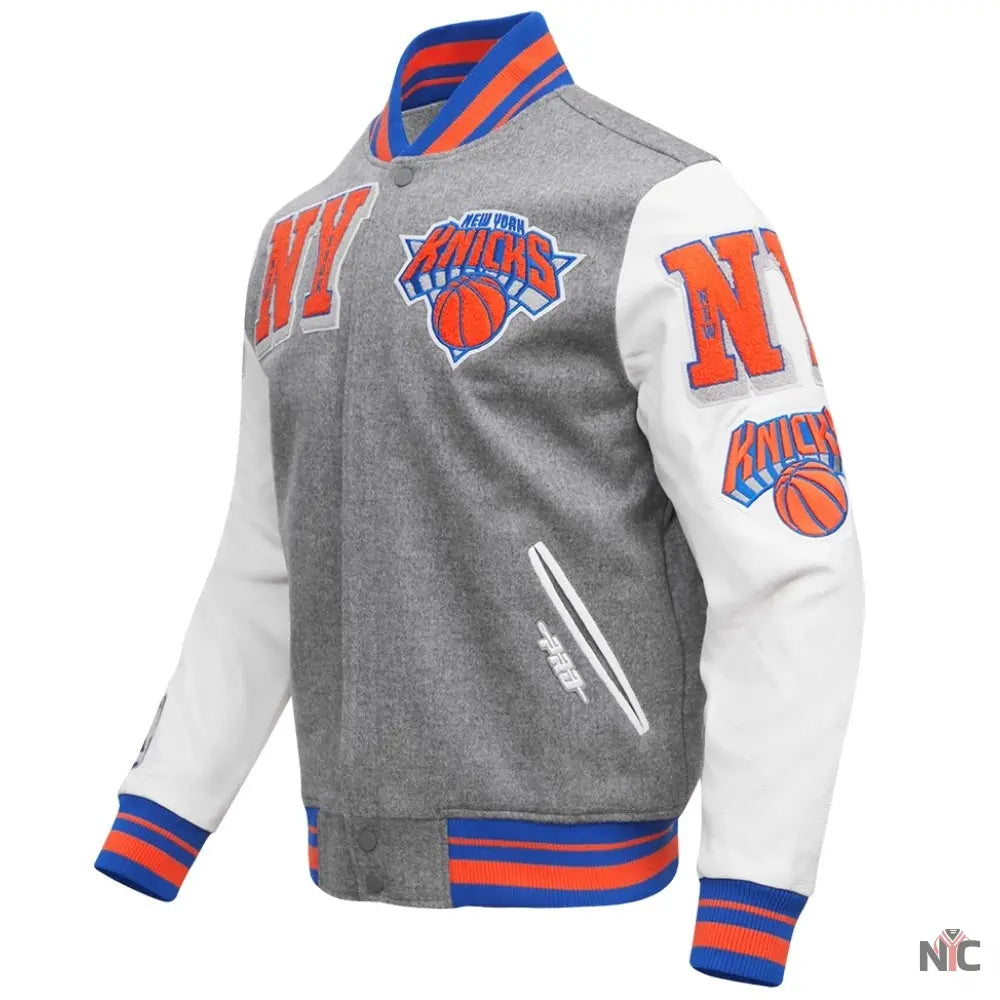 New York Knicks Mashup Wool & Leather Varsity Jacket NYC Jackets