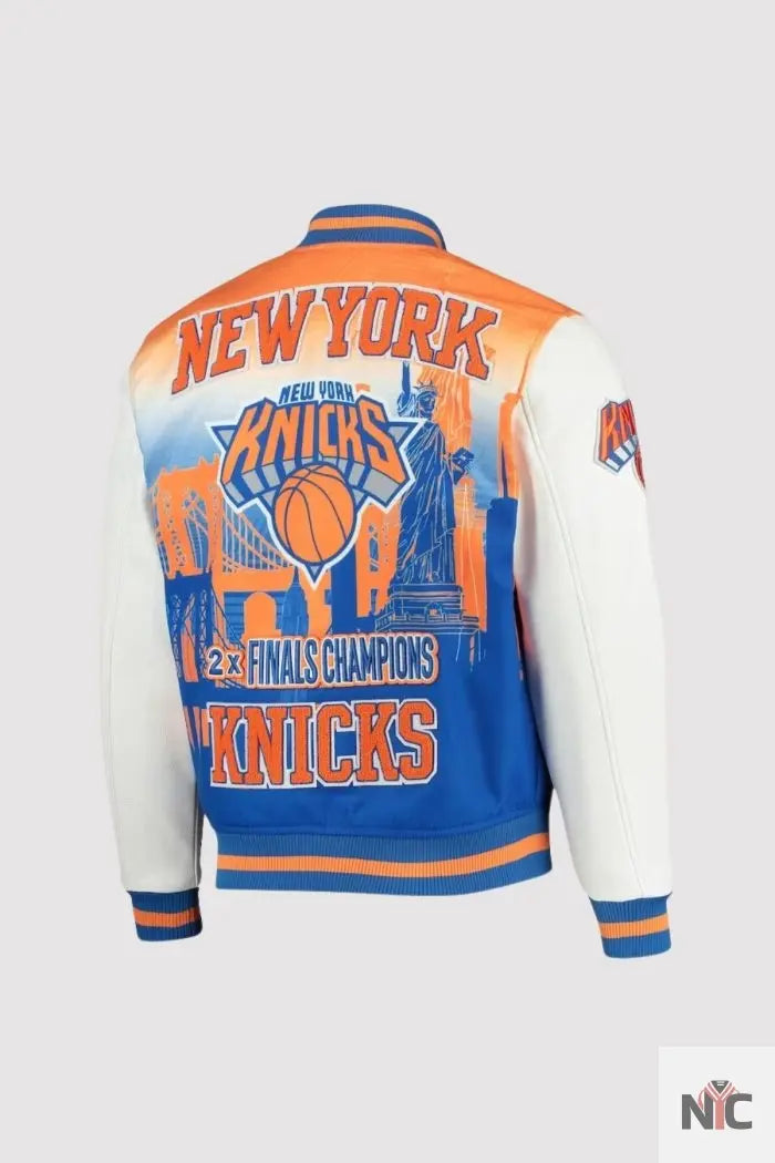 New York Knicks White Finals Champions Full-zip Varsity Jacket NYC Jackets