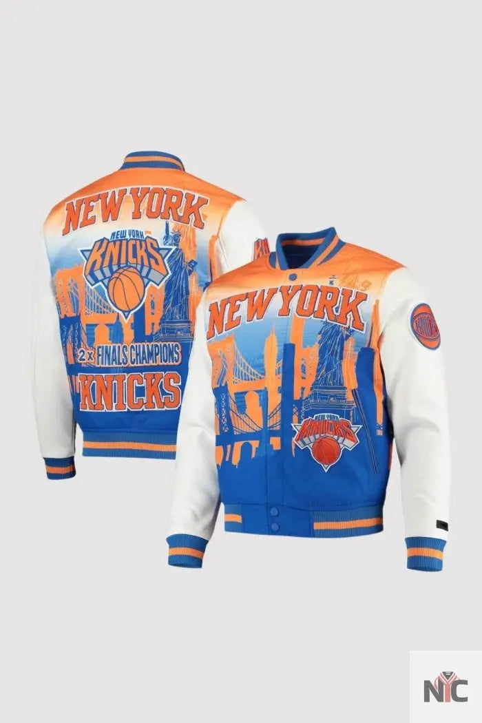 New York Knicks White Finals Champions Full-zip Varsity Jacket NYC Jackets