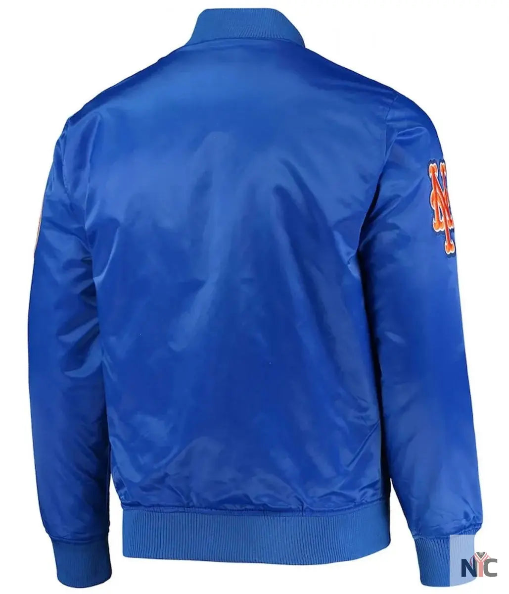 New York Mets Full-Snap Royal Blue Satin Jacket NYC Jackets