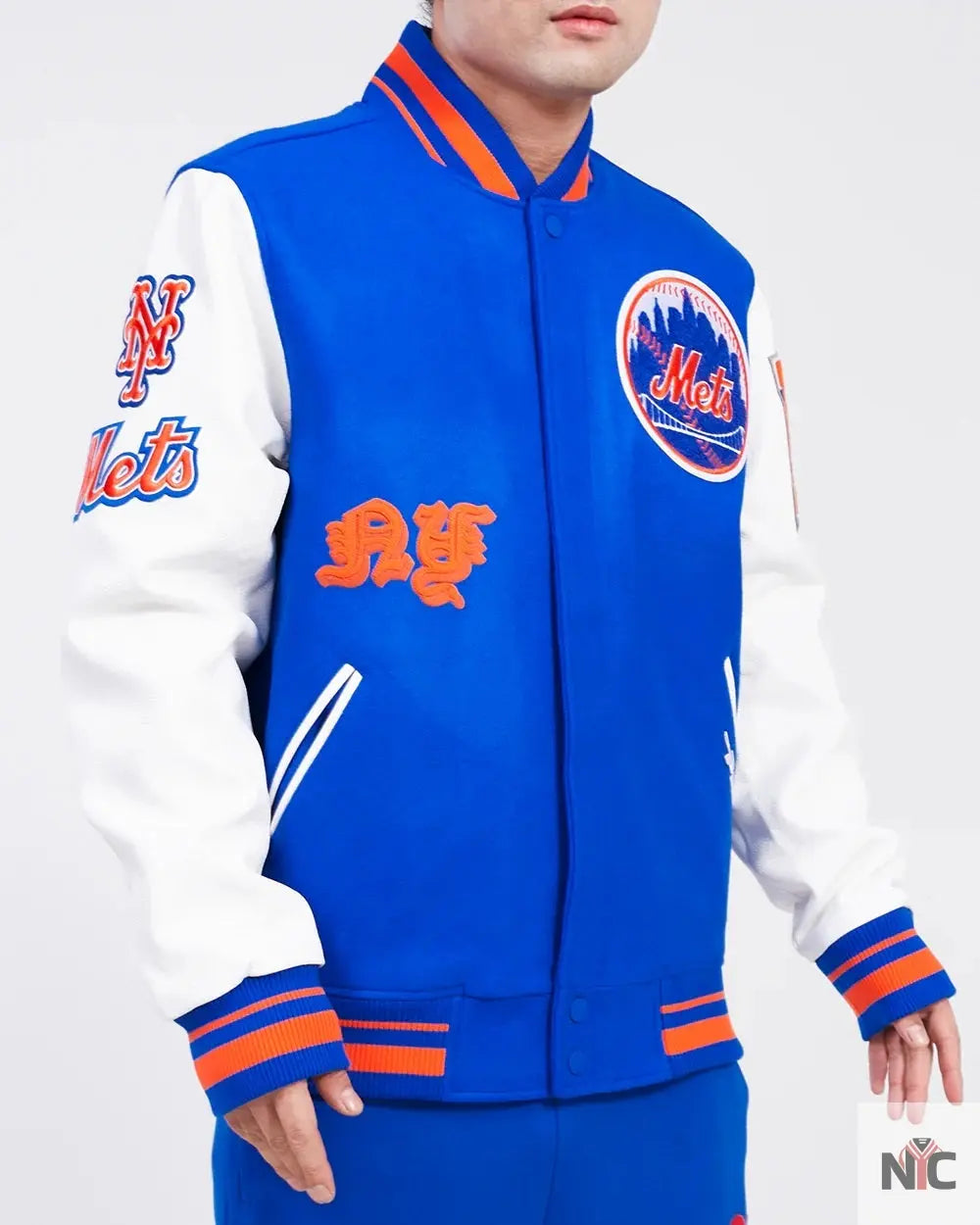 New York Mets Old English Varsity Jacket NYC Jackets