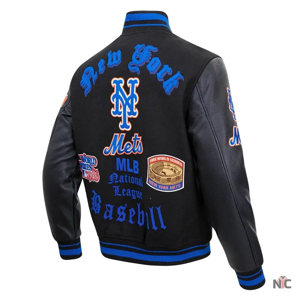 New York Mets Old English Varsity Jacket NYC Jackets