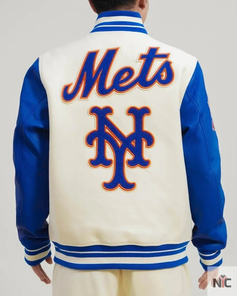 New York Mets Retro Classic Rib Wool Varsity Jacket NYC Jackets