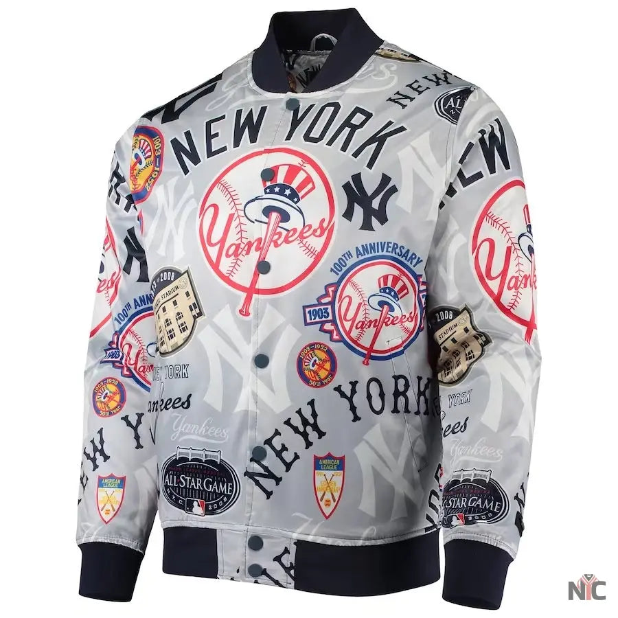 New York Yankees Allover Print Full-Snap Jacket NYC Jackets