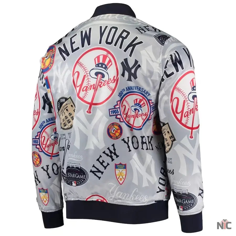 New York Yankees Allover Print Full-Snap Jacket NYC Jackets