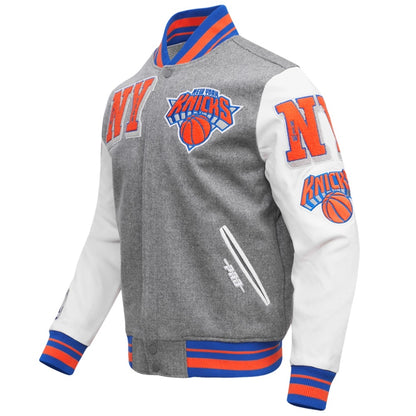 New York Knicks Mashup Wool & Leather Varsity Jacket